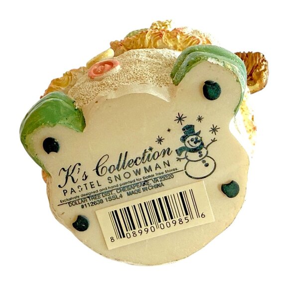 K's Collection Christmas Snowman Figurine Pastel Colors with Glitter Finish Vtg - Picture 7 of 9